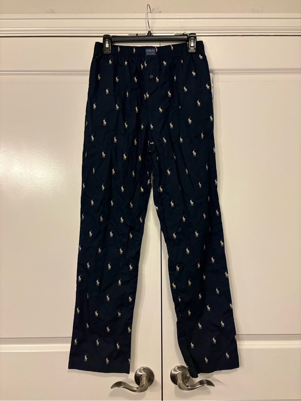 Ralph Lauren Navy Lounge Pants with White Polo Logos